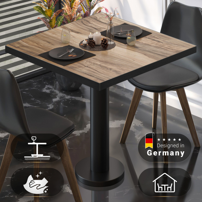 BML | Bistrobord | 70 x 70 x 74,5 cm | Firkantet | Sheesham / Svart