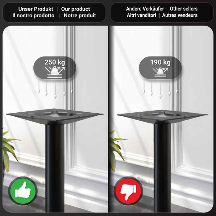 BML | Bistrobord | 70 x 70 x 74,5 cm | Firkantet | Hvit marmor/svart BML | Bistrobord | 70 x 70 x 74,5 cm | Firkantet | Hvit marmor/svart