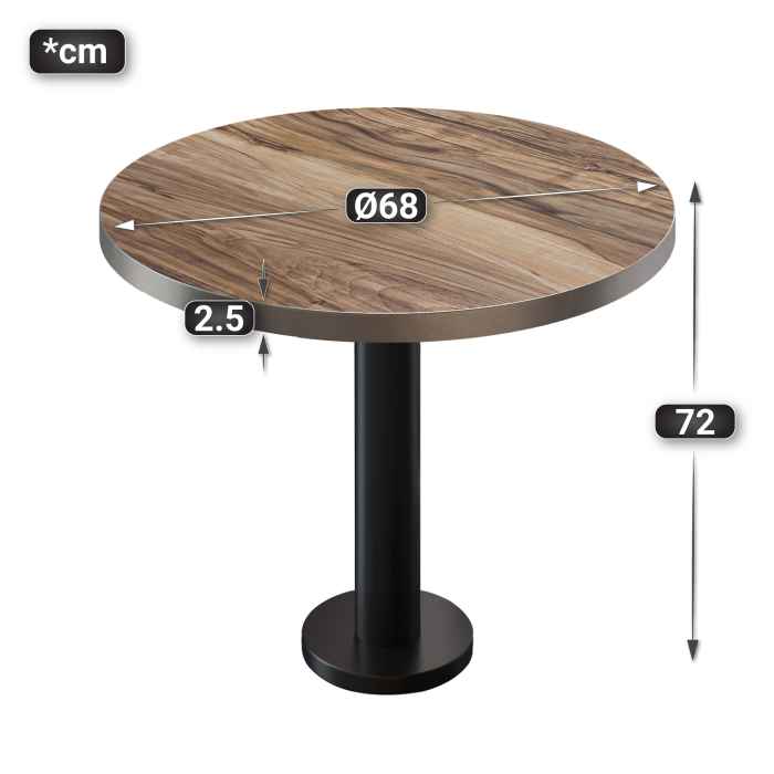 BML | Bistropöytä | Ø:K 70 x 75 cm | Sheesham / Musta | Pyöreä | Pyöreä BML | Bistropöytä | Ø:K 70 x 75 cm | Sheesham / Musta | Pyöreä | Pyöreä