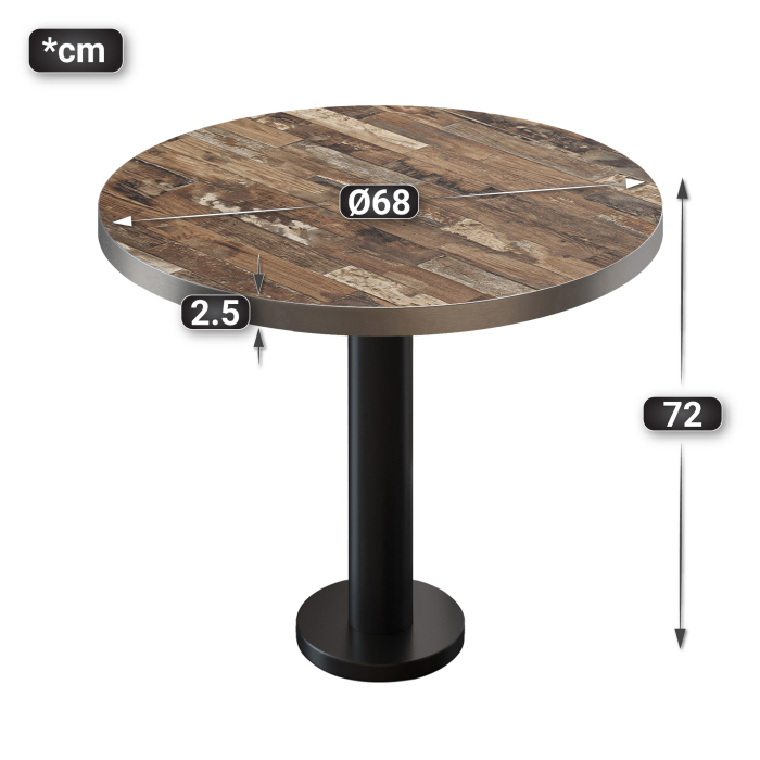 BML | Bistro table | Ø:H 70 x 75 cm | Vintage Old / Black | Round BML | Bistro table | Ø:H 70 x 75 cm | Vintage Old / Black | Round
