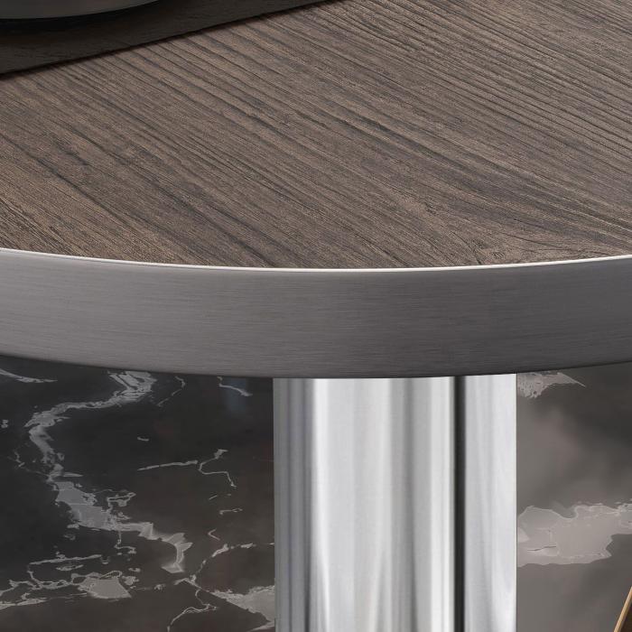 BML | Bistrobord | Ø:H 70 x 75 cm | Lett wenge / rustfritt stål | Rundt BML | Bistrobord | Ø:H 70 x 75 cm | Lett wenge / rustfritt stål | Rundt