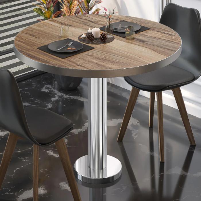 BML | Bistrobord | Ø:H 80 x 75 cm | Sheesham / rustfritt stål | Rundt