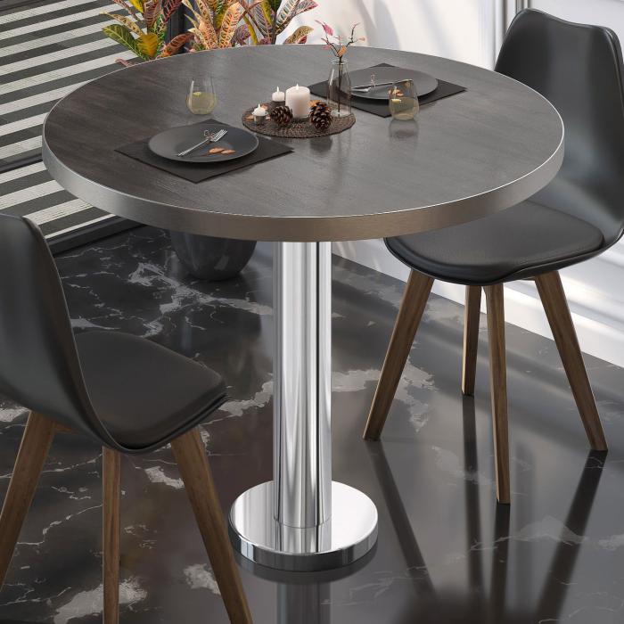 BML | Bistrobord | Ø:H 70 x 75 cm | Wenge / rustfritt stål | Rundt