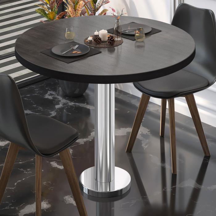 BML | Bistrobord | Ø:H 70 x 75 cm | Wenge / rustfritt stål | Rundt BML | Bistrobord | Ø:H 70 x 75 cm | Wenge / rustfritt stål | Rundt