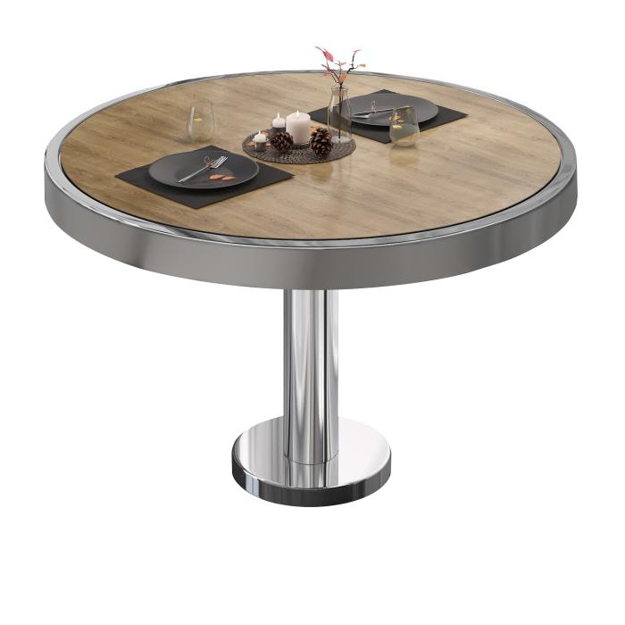 BML | Bistro salongbord | Ø:H 70 x 41 cm | Eik / rustfritt stål BML | Bistro salongbord | Ø:H 70 x 41 cm | Eik / rustfritt stål