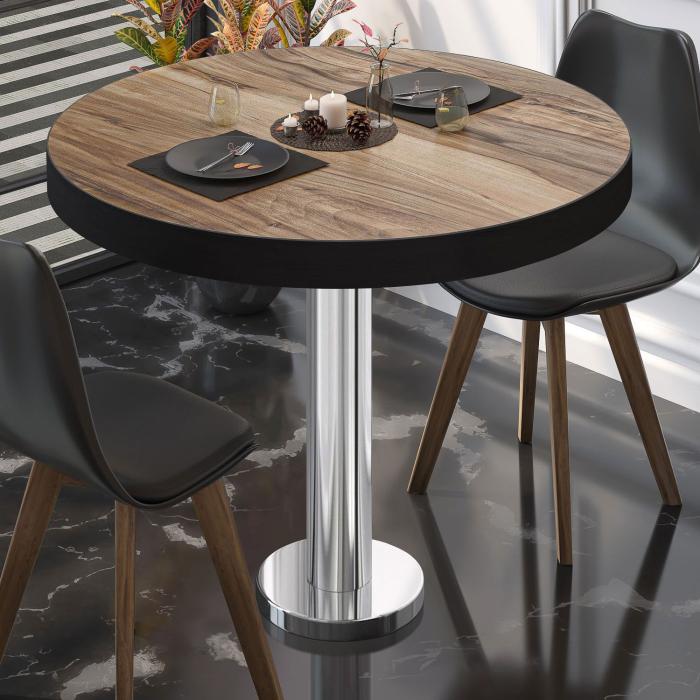BML | Bistrobord | Ø:H 70 x 77 cm | Sheesham / rustfritt stål | Rundt