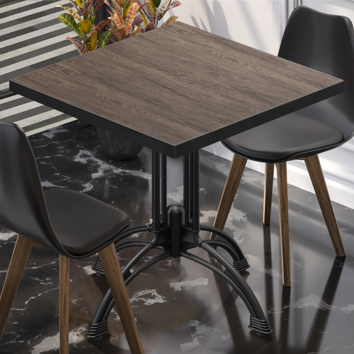 BMLG | Bistro Tisch | 70 x 70 x 75 cm | Quadratisch | Schwarzer Rand | Light Wenge / Schwarz BMLG | Bistro Tisch | 70 x 70 x 75 cm | Quadratisch | Schwarzer Rand | Light Wenge / Schwarz