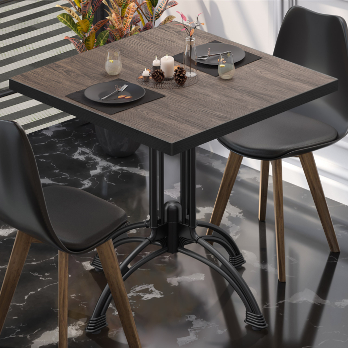 BMLG | Bistro Tisch | 70 x 70 x 75 cm | Quadratisch | Schwarzer Rand | Light Wenge / Schwarz BMLG | Bistro Tisch | 70 x 70 x 75 cm | Quadratisch | Schwarzer Rand | Light Wenge / Schwarz