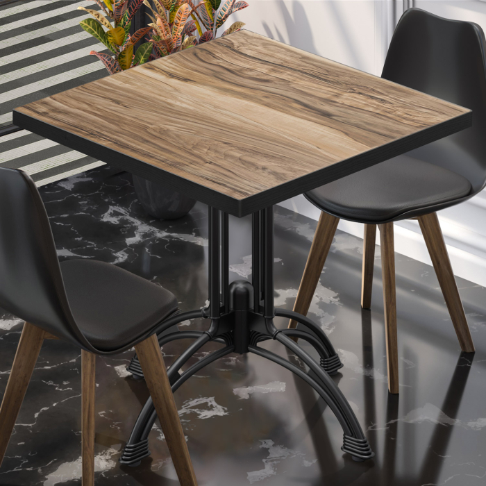 BMLG | Bistro Tisch | 70 x 70 x 75 cm | Quadratisch | Schwarzer Rand | Sheesham / Schwarz BMLG | Bistro Tisch | 70 x 70 x 75 cm | Quadratisch | Schwarzer Rand | Sheesham / Schwarz