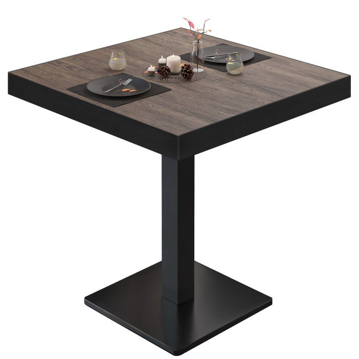 BM | Bistrobord | B:D:H 60 x 60 x 77 cm | Ljus Wenge / Svart | Fyrkantigt