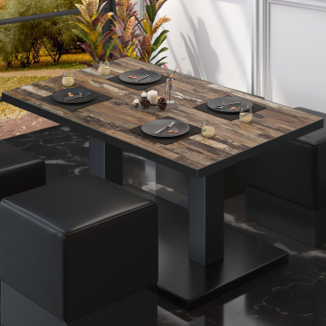 BM | Bistro lounge bord | B:D:H 130 x 80 x 41 cm | Vintage Old / Svart