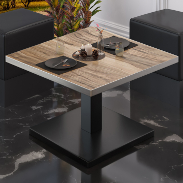 BM | Bistro-loungebord | B:D:H 80 x 80 x 41 cm | Sheesham / Sort