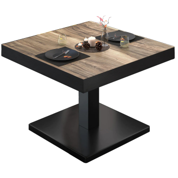 BM | Bistro loungetafel | B:D:H 70 x 70 x 41 cm | Sheesham / Zwart