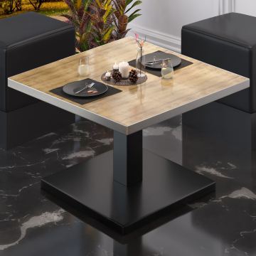 BM | Bistro loungetafel | B:D:H 80 x 80 x 41 cm | eiken / zwart