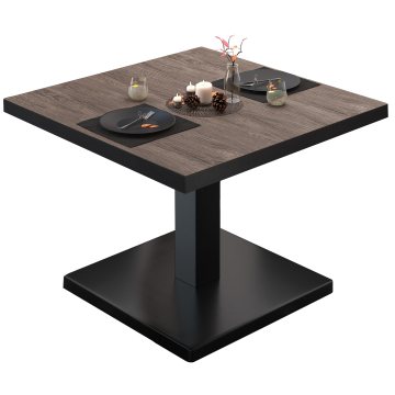 BM | Bistro loungetafel | B:D:H 80 x 80 x 41 cm | Licht Wengé / Zwart