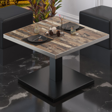 BM | Bistro loungetafel | B:D:H 80 x 80 x 41 cm | Vintage Oud / Zwart