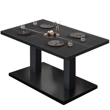 BM | Bistro Loungetisch | B:T:H 110 x 60 x 41 cm | Schwarz Marmor / Schwarz