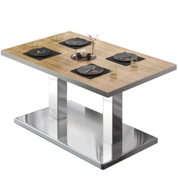 BM | Bistro-oleskelupöytä | K:S:H 110 x 60 x 41 cm | tammi / ruostumaton teräs