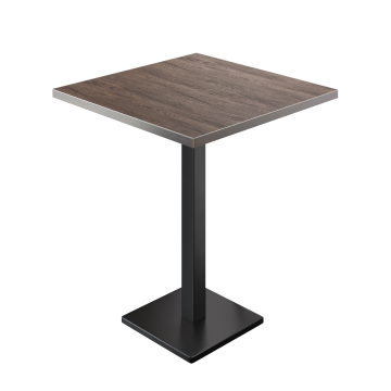 BM | Bistro Pöytä | 60 x 60 x 108 cm | Neliömäinen | Ruostumaton teräsreunus | Vaalea wenge / Musta