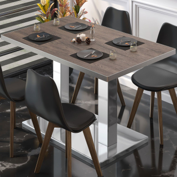 BM | Bistro-pöytä | K:S:H 130 x 80 x 75 cm | Vaalea wenge / ruostumaton teräs | Suorakulmainen | Suorakulmainen