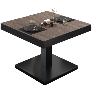 BM | Bistro salongbord | B:D:H 70 x 70 x 41 cm | Lys Wenge / Svart