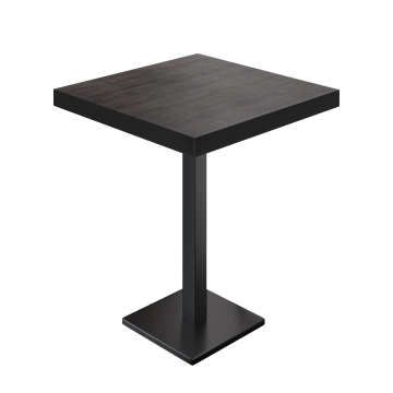 BM | Bistro Staantafel | 60 x 60 x 110 cm | Vierkant | Zwarte Rand | Wengé / Zwart