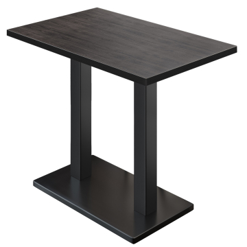 BM | Bistro Stehtisch | 120 x 70 x 108 cm | Rechteckig | Schwarzer Rand | Wenge / Schwarz