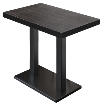 BM | Bistro Stehtisch | 130 x 80 x 110 cm | Rechteckig | Schwarzer Rand | Wenge / Schwarz
