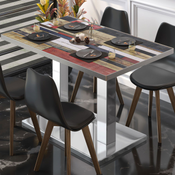 BM | Bistro table | W:D:H 110 x 60 x 75 cm | Vintage coloured / stainless steel | Rectangular
