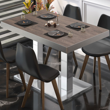 BM | Bistro table | W:D:H 110 x 60 x 77 cm | Light wenge / stainless steel | Rectangular