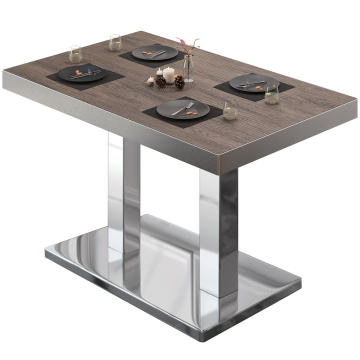BM | Bistro table | W:D:H 110 x 60 x 77 cm | Light wenge / stainless steel | Rectangular