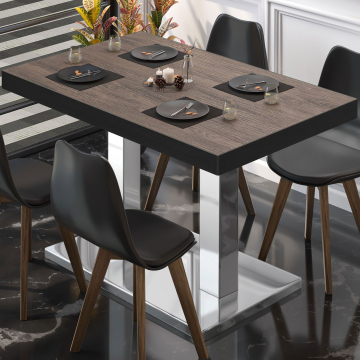 BM | Bistro table | W:D:H 110 x 60 x 77 cm | Light wenge / stainless steel | Rectangular
