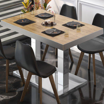 BM | bistro table | W:D:H 110 x 60 x 77 cm | oak / stainless steel | rectangular