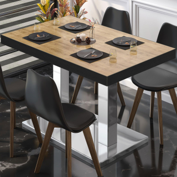 BM | bistro table | W:D:H 110 x 60 x 77 cm | oak / stainless steel | rectangular