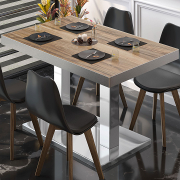 BM | Bistro table | W:D:H 110 x 60 x 77 cm | Sheesham / stainless steel | Rectangular
