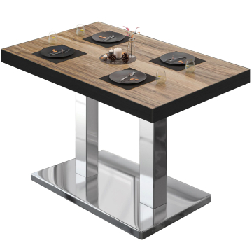 BM | Bistro table | W:D:H 110 x 60 x 77 cm | Sheesham / stainless steel | Rectangular