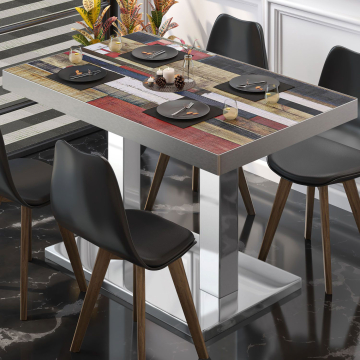 BM | Bistro table | W:D:H 110 x 60 x 77 cm | Vintage coloured / stainless steel | Rectangular