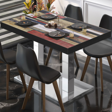 BM | Bistro table | W:D:H 110 x 60 x 77 cm | Vintage coloured / stainless steel | Rectangular