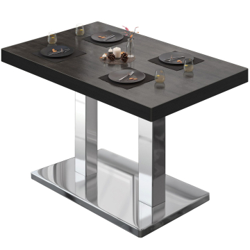 BM | Bistro table | W:D:H 110 x 60 x 77 cm | Wenge / stainless steel | Rectangular