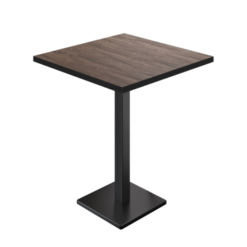 BM | Bistro Tavolo Alto | 70 x 70 x 108 cm | Quadrato | Bordo Nero | Wenge Chiaro / Nero