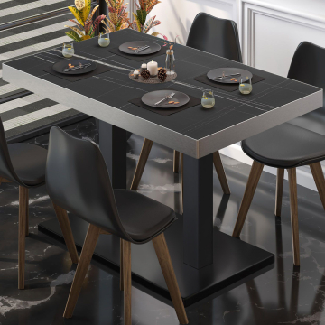 BM | Bistrobord | B:D:H 110 x 60 x 77 cm | Sort marmor / Sort | Rektangulært