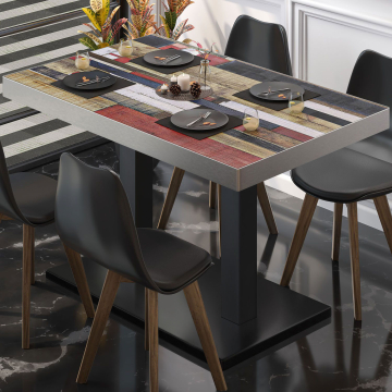 BM | Bistrobord | B:D:H 110 x 60 x 77 cm | Vintage Colourful / Sort | Rektangulært
