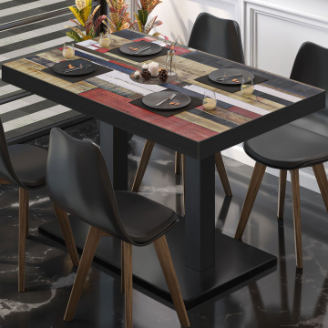 BM | Bistrobord | B:D:H 110 x 60 x 77 cm | Vintage Colourful / Sort | Rektangulært