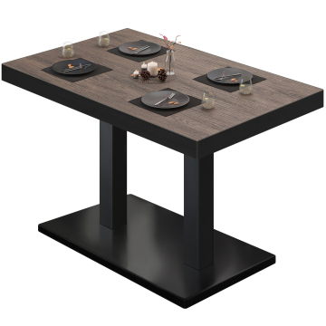 BM | Bistrobord | B:D:H 130 x 80 x 77 cm | Lys Wenge / Svart | Rektangulær