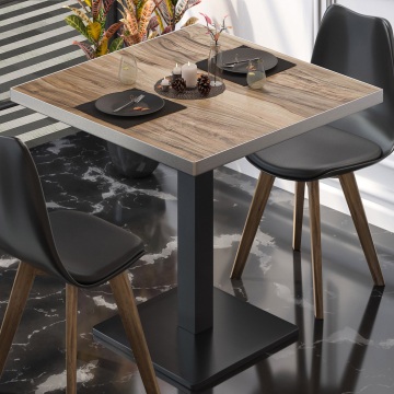 BM | Bistrobord | B:D:H 70 x 70 x 75 cm | Sheesham / Sort | Firkantet