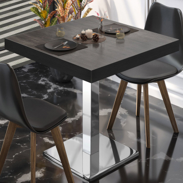 BM | Bistrobord | B:D:H 70 x 70 x 77 cm | Wenge / rustfrit stål | Firkantet