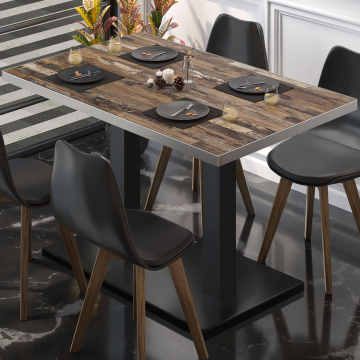 BM | Bistrotafel | B:D:H 110 x 60 x 75 cm | Vintage Oud / Zwart | Rechthoekig