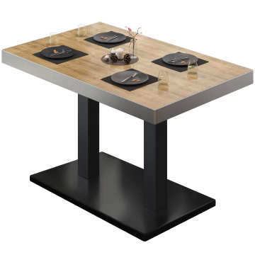 BM | Bistrotafel | B:D:H 110 x 60 x 77 cm | Eiken / Zwart | Rechthoekig