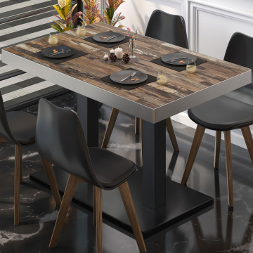 BM | Bistrotafel | B:D:H 110 x 60 x 77 cm | Vintage Oud / Zwart | Rechthoekig