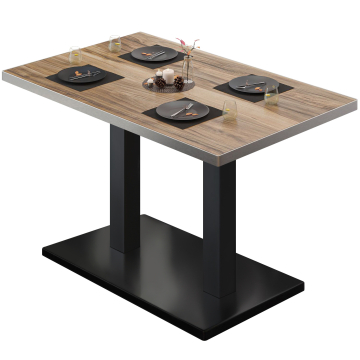 BM | Bistrotafel | B:D:H 120 x 70 x 75 cm | Sheesham / Zwart | Rechthoekig